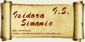 Isidora Simanić vizit kartica